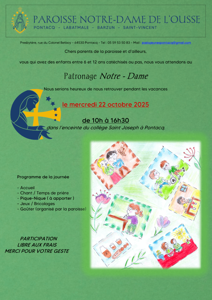 Journée Patronage mercredi 22 octobre 